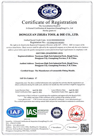 ISO9001:2015 管理体系认证